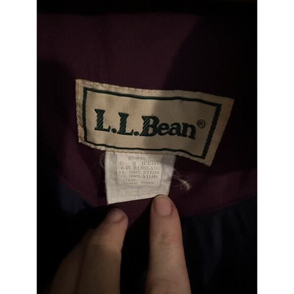 ll bean • vintage coat goose down trench purple parka trench small petite jacket - Picture 8 of 14